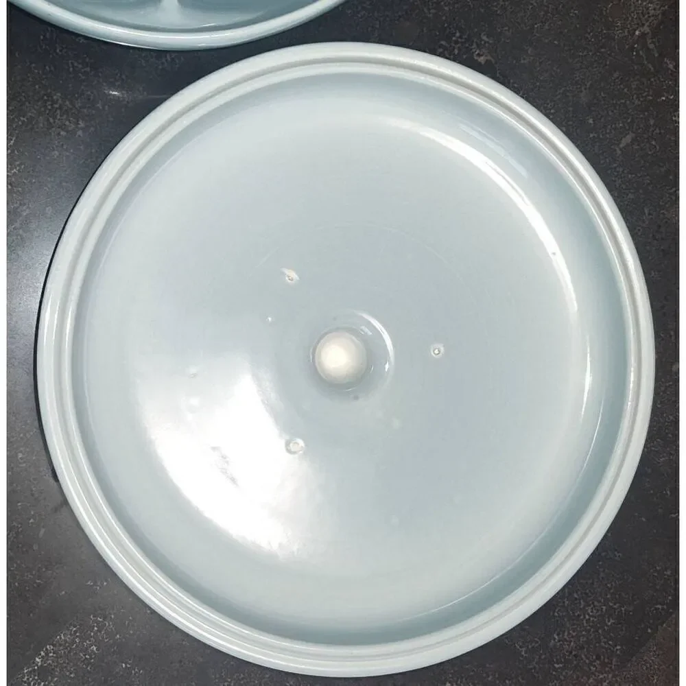 Russel Wright Iroquois China Divided Blue Serving Dish w lid Mid-century modern